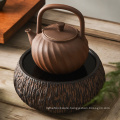 2021 Kitchen toys ceramic tea-pot rotating stripe pattern pots secondary glazing process teapot ceramic for home